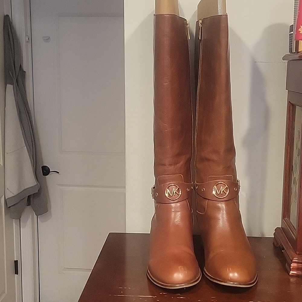 Michael Kors wide shaft leather boots